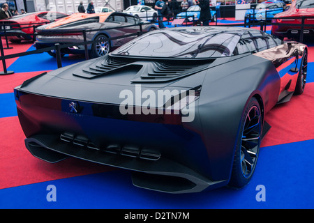 Paris, France - 31 janvier : Exposition "Concept cars". Concept Peugeot ONYX, 31 janvier 2013 Paris, France. Banque D'Images