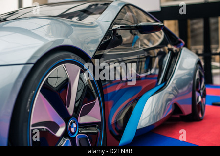 Paris, France - 31 janvier : Exposition "Concept cars". BMW I8 Concept, le 31 janvier 2013 Paris, France. Banque D'Images