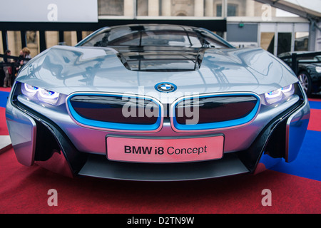 Paris, France - 31 janvier : Exposition "Concept cars". BMW I8 Concept, le 31 janvier 2013 Paris, France. Banque D'Images