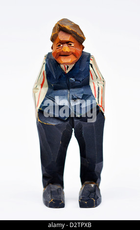 Vieil homme figurine en bois Banque D'Images