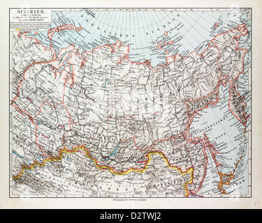 Plan de Sibérie Russie 1899 Banque D'Images