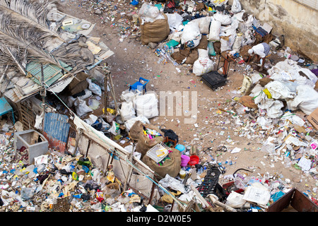 Chantier de recyclage indiennes à partir de ci-dessus. L'Andhra Pradesh, Inde Banque D'Images
