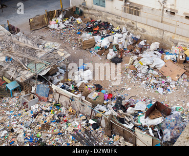 Chantier de recyclage indiennes à partir de ci-dessus. L'Andhra Pradesh, Inde Banque D'Images