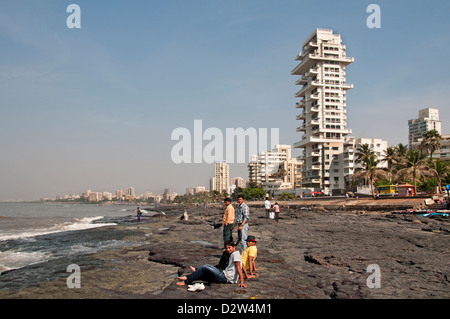 Le Bandra Beach road Mumbai ( Bombay ) Inde Architecture moderne Banque D'Images
