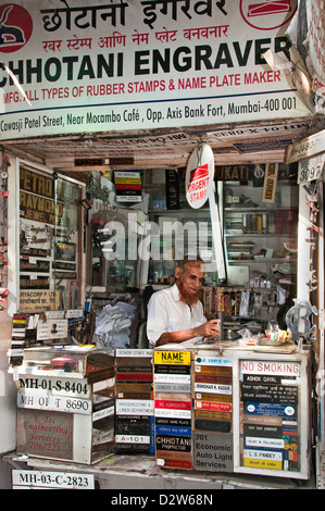 Fort Mumbai Bombay ( Inde ) graveur des timbres en caoutchouc Banque D'Images