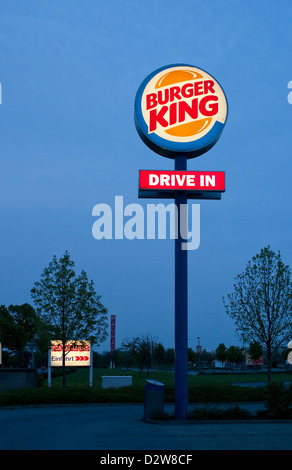 Berlin, Allemagne, le logo de la chaîne de restauration rapide Burger King Banque D'Images