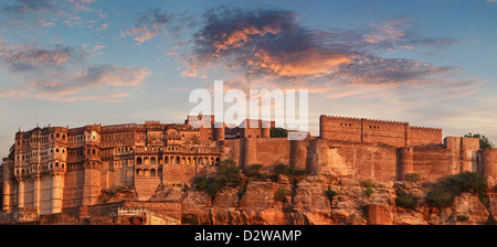 Fort Mehrangarh, situé à Jodhpur, Rajasthan est l'un des plus grands forts de l'Inde. Banque D'Images