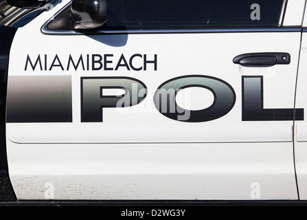 Voiture de police de Miami Beach, Miami Beach, États-Unis Banque D'Images