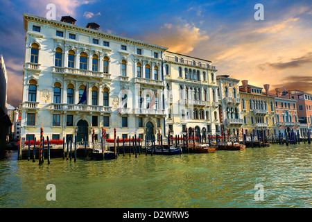 Palais du Grand Canal, Venise au coucher du soleil Banque D'Images
