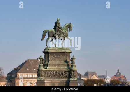 Statue du Roi Johann (1801-1873), à Dresde. Banque D'Images