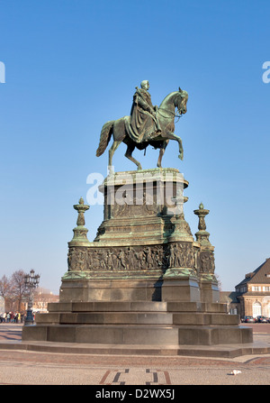 Statue du Roi Johann (1801-1873), à Dresde. Banque D'Images