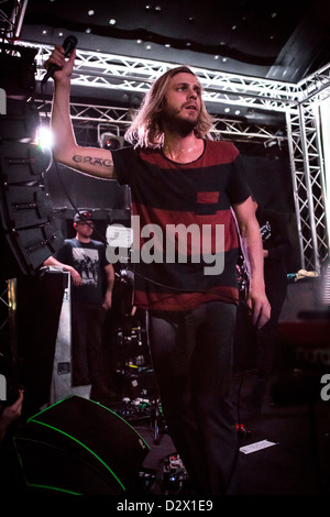 31 janvier 2013 - l'indie-rock band Awolnation effectue au Tunnel Club, Milan, Italie Banque D'Images