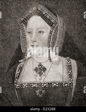 Catherine d'Aragon, 1485 - 1536. L'Espagnol Reine consort d'Angleterre comme la première épouse du Roi Henry VIII d'Angleterre Banque D'Images