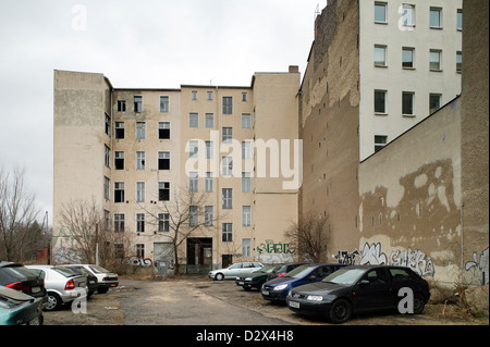 Berlin, Allemagne, les bâtiments occupés et vacants dans la Chausseestrasse Banque D'Images