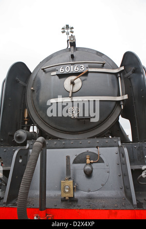 LNER Classe A1 au poivre 60163 train à vapeur de la tornade, avant la porte de la boîte de fumée Banque D'Images