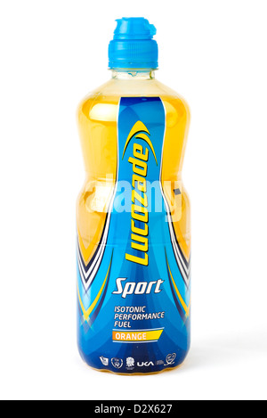 Bouteille de Lucozade Sport boisson énergétique isotonique, UK Banque D'Images