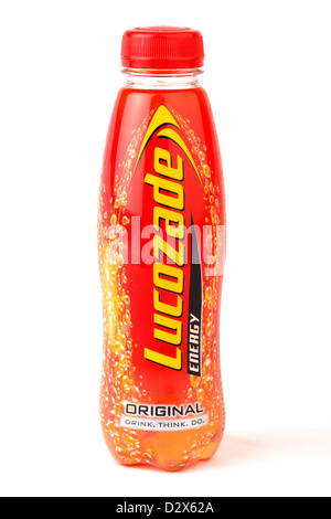 Bouteille de Lucozade energy drink original, UK Banque D'Images