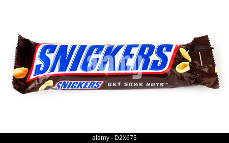 Bar de chocolat Snickers Banque D'Images