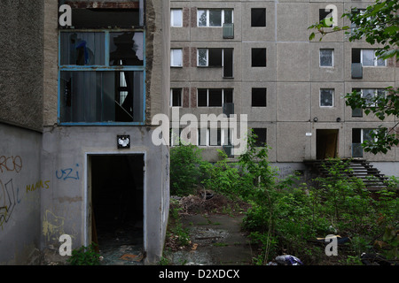 Berlin, Allemagne, les ruines d'un ancien dortoir des travailleurs contractuels Banque D'Images