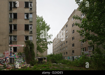 Berlin, Allemagne, les ruines d'un ancien dortoir des travailleurs contractuels Banque D'Images