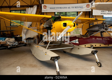 Lac de Côme Aero Club I-GEGE Piper PA 18 hydravion, Italie Banque D'Images