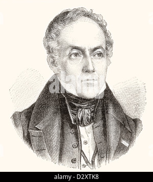 François Pierre Guillaume Guizot, 1787-1874. L'historien français, orateur et homme d'État, 22e premier ministre de la France. Banque D'Images