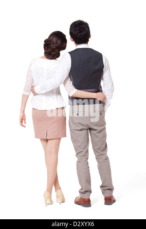 Happy young couple sentant le moment de tendresse Banque D'Images