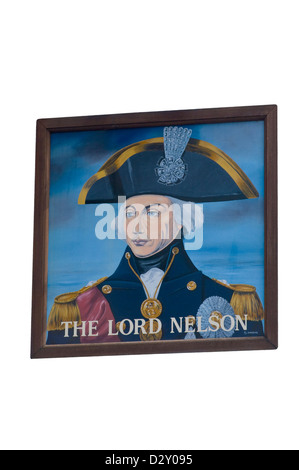 Le Lord Nelson Public House Sign Banque D'Images