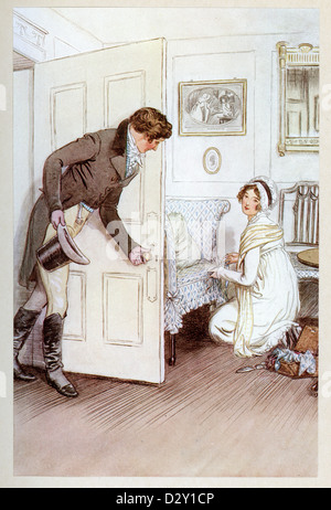 Illustration de la qualité de jeu J. M. Barrie Street, une comédie sur deux sœurs qui commencent une école pour enfants "distinguée". Banque D'Images