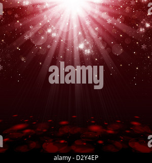 Résumé rouge Noël arrière-plan flou artistique Banque D'Images