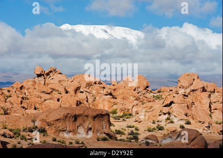 Les formations de roche dans le désert de l'Altiplano, Bolivie, Amérique du Sud Banque D'Images