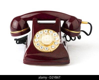 Bouton poussoir réplique d'un ancien téléphone à cadran rotatif, UK Banque D'Images