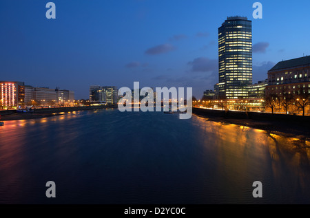 Londres, Royaume-Uni, vue de Lambeth Bridge sur la Tamise Banque D'Images