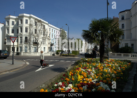 Londres, Royaume-Uni, grossbuergerliche maisons de Notting Hill Banque D'Images