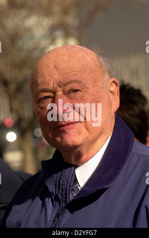 L'ancien maire de New York Ed Koch rejoint les responsables de la communauté juive en face de l'Organisation des Nations Unies Banque D'Images