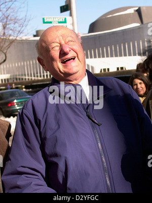 L'ancien maire de New York Ed Koch rejoint les responsables de la communauté juive en face de l'Organisation des Nations Unies Banque D'Images