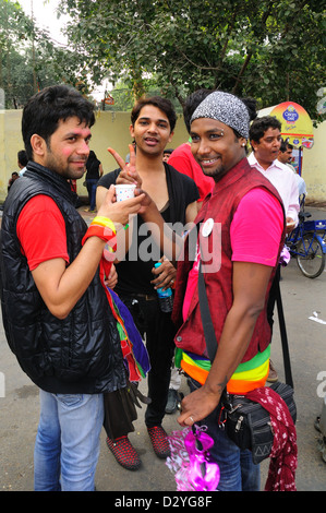 Le jour de la liberté pour la parade Gay à New Delhi Banque D'Images