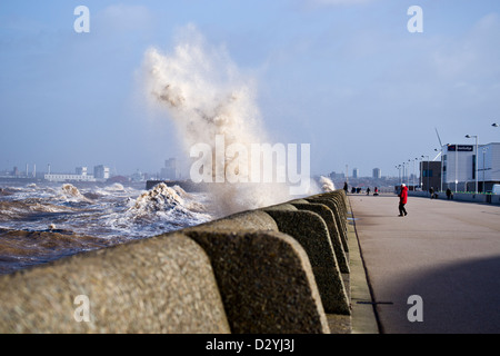 Le temps orageux à New Brighton. Banque D'Images