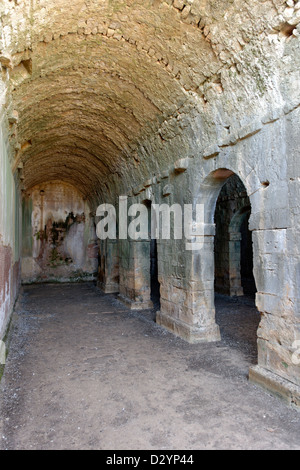 Aptera Crète. La Grèce. Vue intérieure de la chambre voûtée, citerne romaine construite à la période romaine 1er siècle avant J.-C. - 4e siècle ap. Banque D'Images