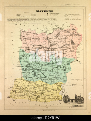 Carte de Mayenne France Banque D'Images