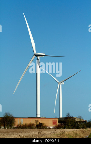 Zone industrielle de l'œil de neuf éoliennes Banque D'Images