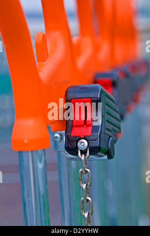 Panier lock Row row closeup Banque D'Images