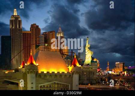 Las Vegas skyline.pendant la nuit. Nevada Banque D'Images