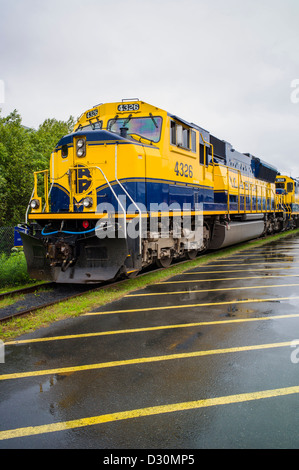 Alaska Railroad locomotive, Seward, Alaska, USA Banque D'Images