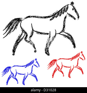 Chevaux décrit. collection Banque D'Images