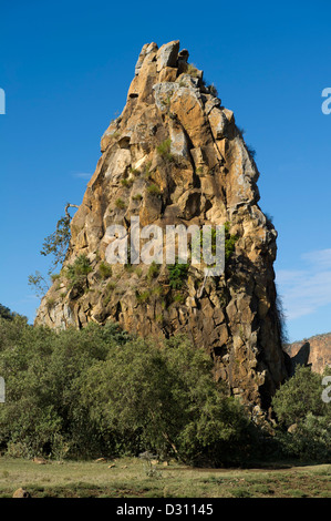 Le Fisher's Tower, Hell's Gate National Park, Naivasha, Kenya Banque D'Images