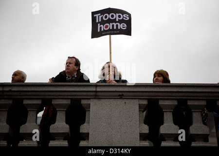 Une protestation de la guerre qui a eu lieu au centre de Londres. Banque D'Images