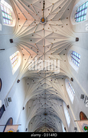 Dans l'église cathédrale d'Oliwa,. Sainte Trinité, Sainte Marie et saint Bernarda à Gdańsk, plafond, Pologne Banque D'Images