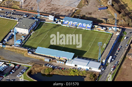 Vue aérienne de Barrow FC rez à Barrow-in-Furness, Cumbria Banque D'Images