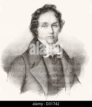 Jean-François Casimir Delavigne, 1793 - 1843. Poète et dramaturge français. Banque D'Images
